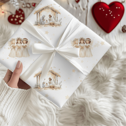 Silent Night & Starlight – Nativity Wrapping Paper