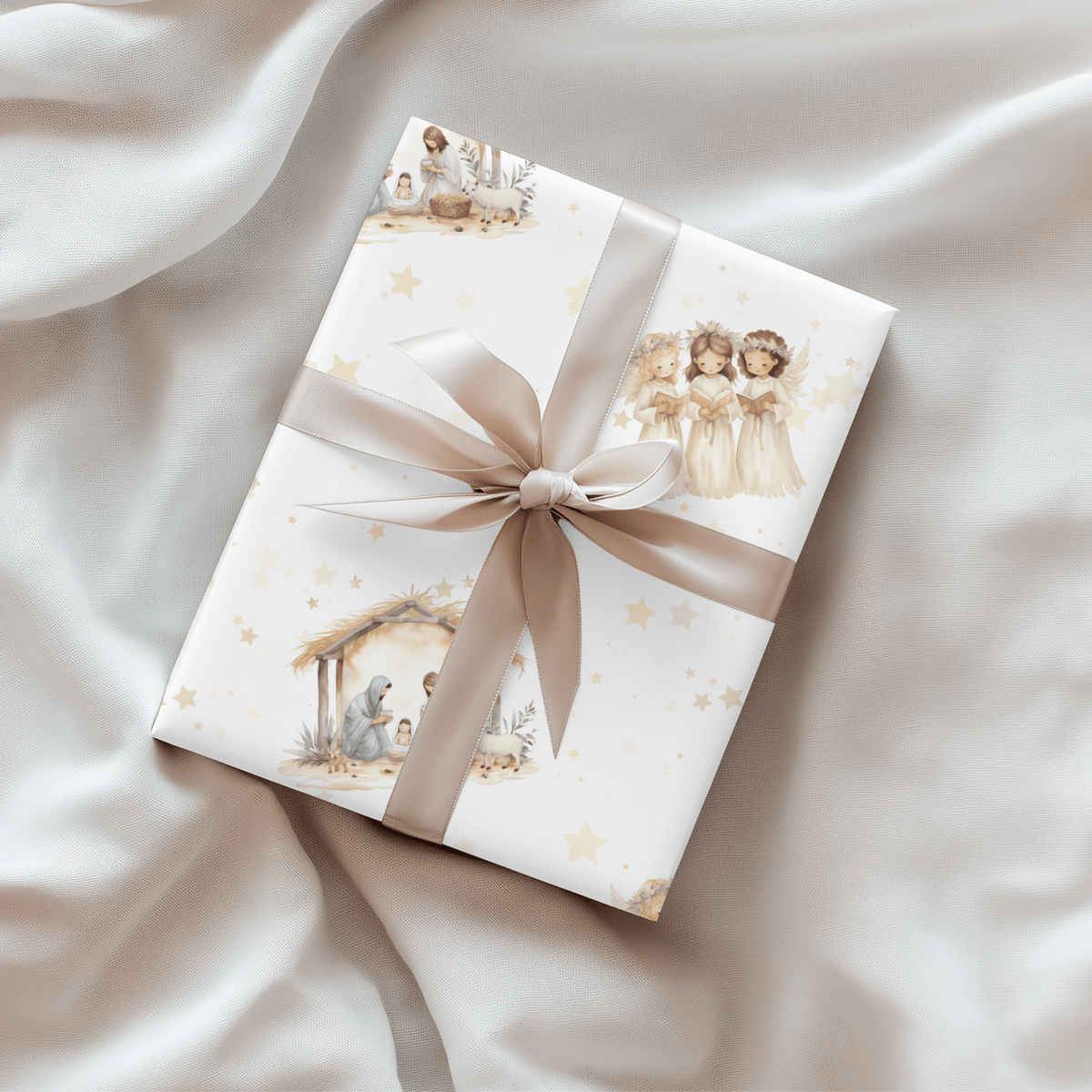 Silent Night & Starlight – Nativity Wrapping Paper