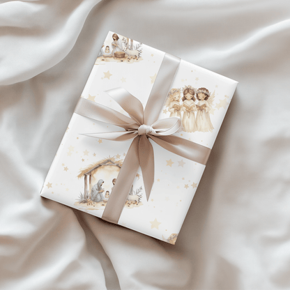 Silent Night & Starlight – Nativity Wrapping Paper