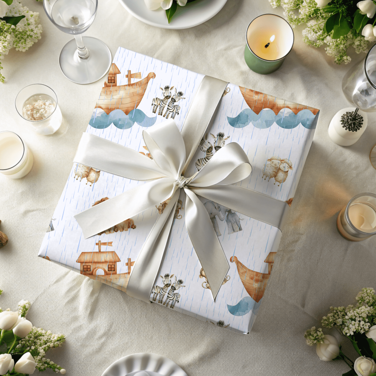 Noah’s Nifty Ark – Animal Pairs Wrapping Paper