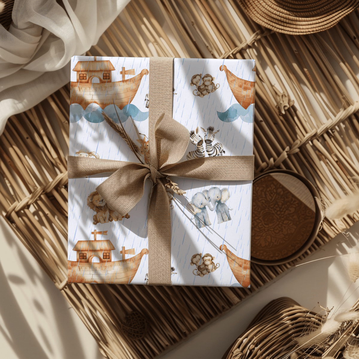 Noah’s Nifty Ark – Animal Pairs Wrapping Paper