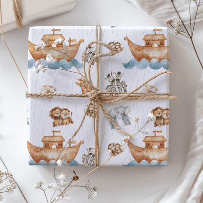 Noah’s Nifty Ark – Animal Pairs Wrapping Paper