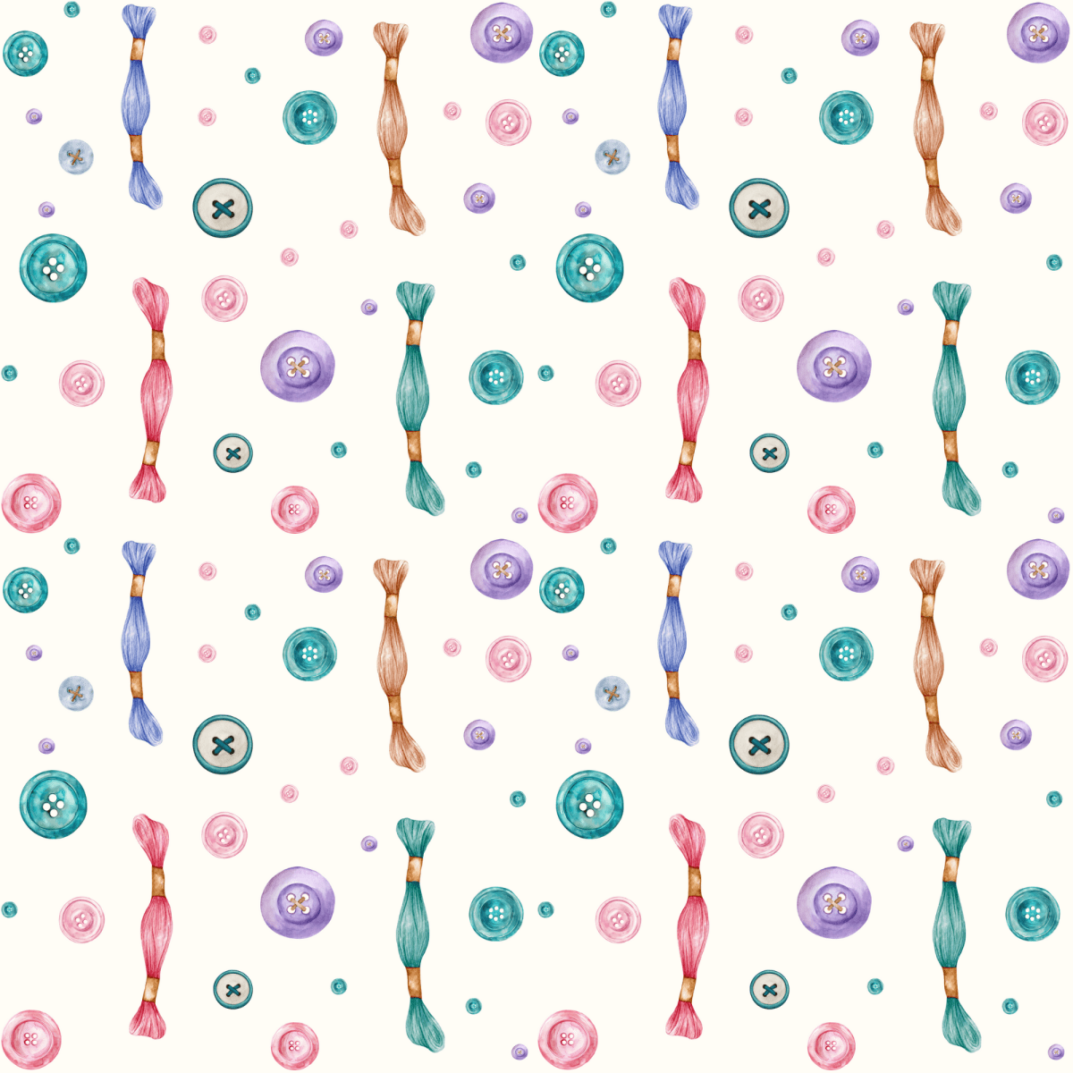 Sew Lovely – Buttons & Threads Wrapping Paper