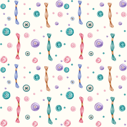 Sew Lovely – Buttons & Threads Wrapping Paper