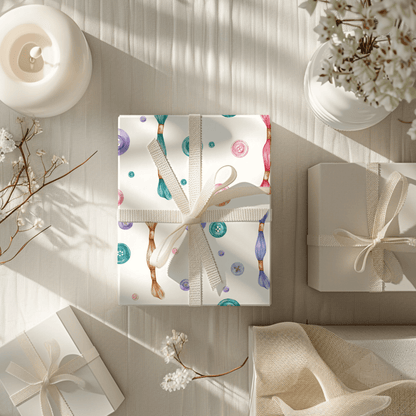 Sew Lovely – Buttons & Threads Wrapping Paper