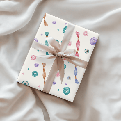 Sew Lovely – Buttons & Threads Wrapping Paper