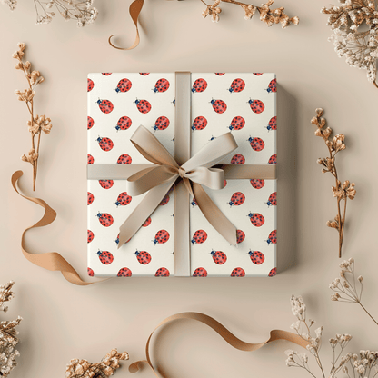 Lucky Little Ladybugs – Red Beetle Wrapping Paper