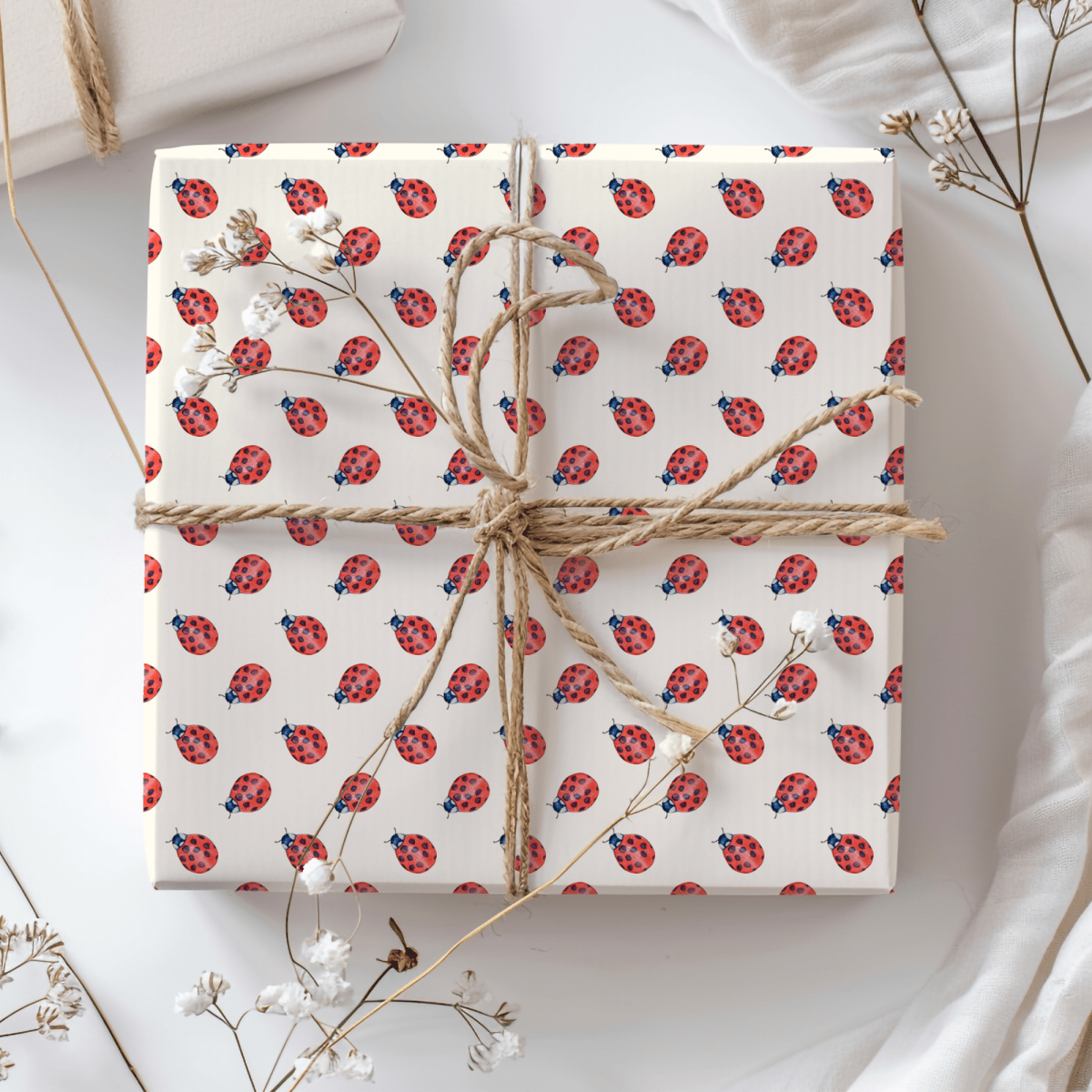 Lucky Little Ladybugs – Red Beetle Wrapping Paper