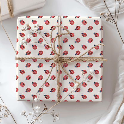 Lucky Little Ladybugs – Red Beetle Wrapping Paper