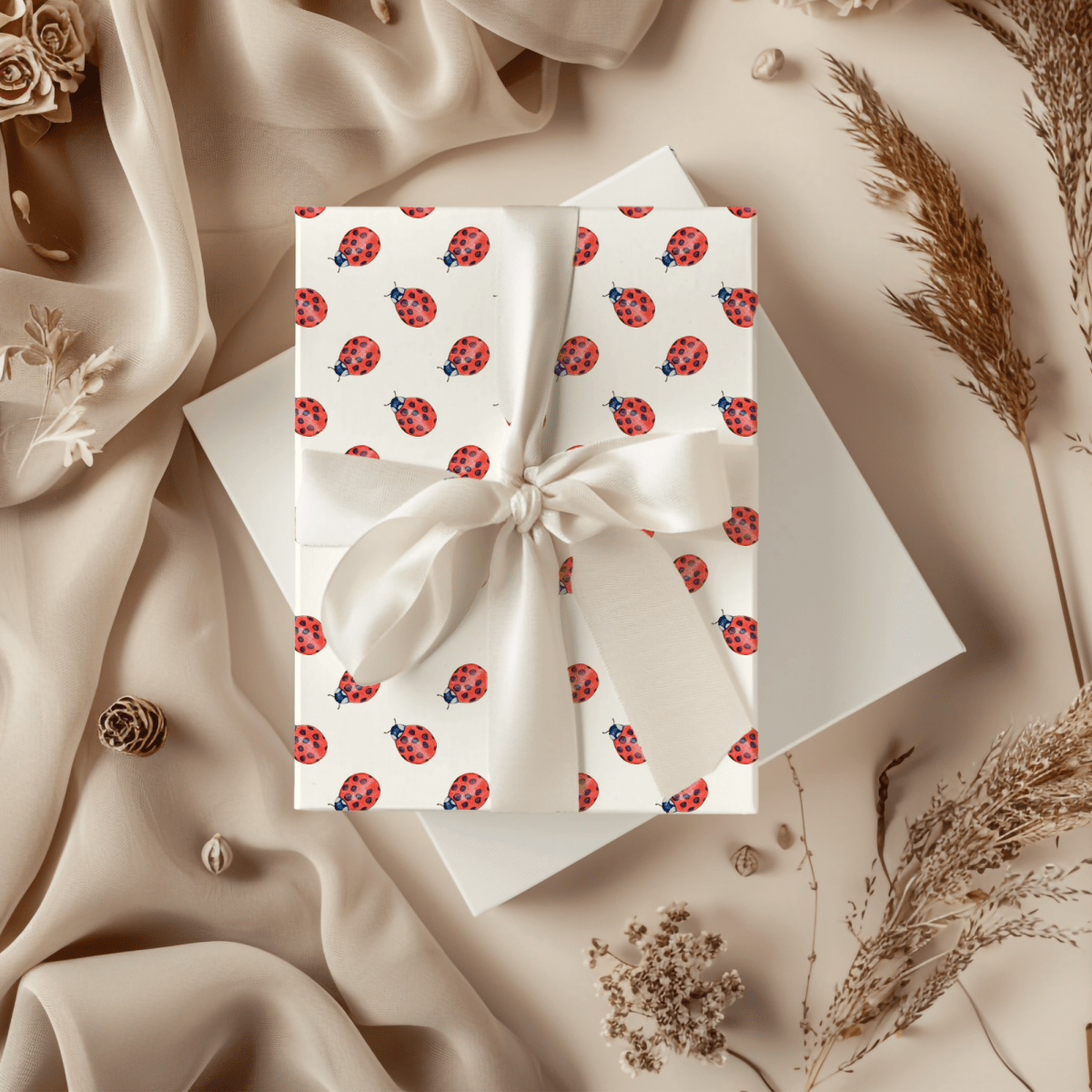 Lucky Little Ladybugs – Red Beetle Wrapping Paper