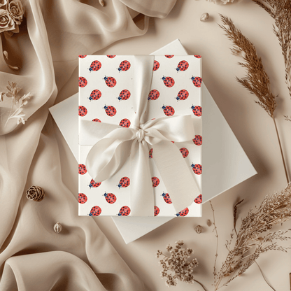 Lucky Little Ladybugs – Red Beetle Wrapping Paper