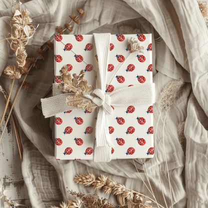 Lucky Little Ladybugs – Red Beetle Wrapping Paper