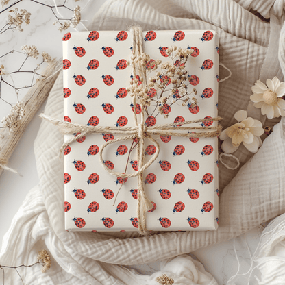 Lucky Little Ladybugs – Red Beetle Wrapping Paper