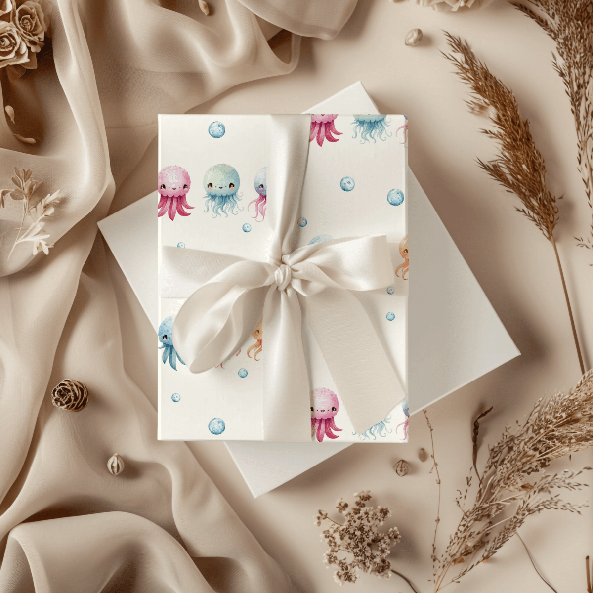 Sea Snuggle Squad – Pastel Ocean Wrapping Paper