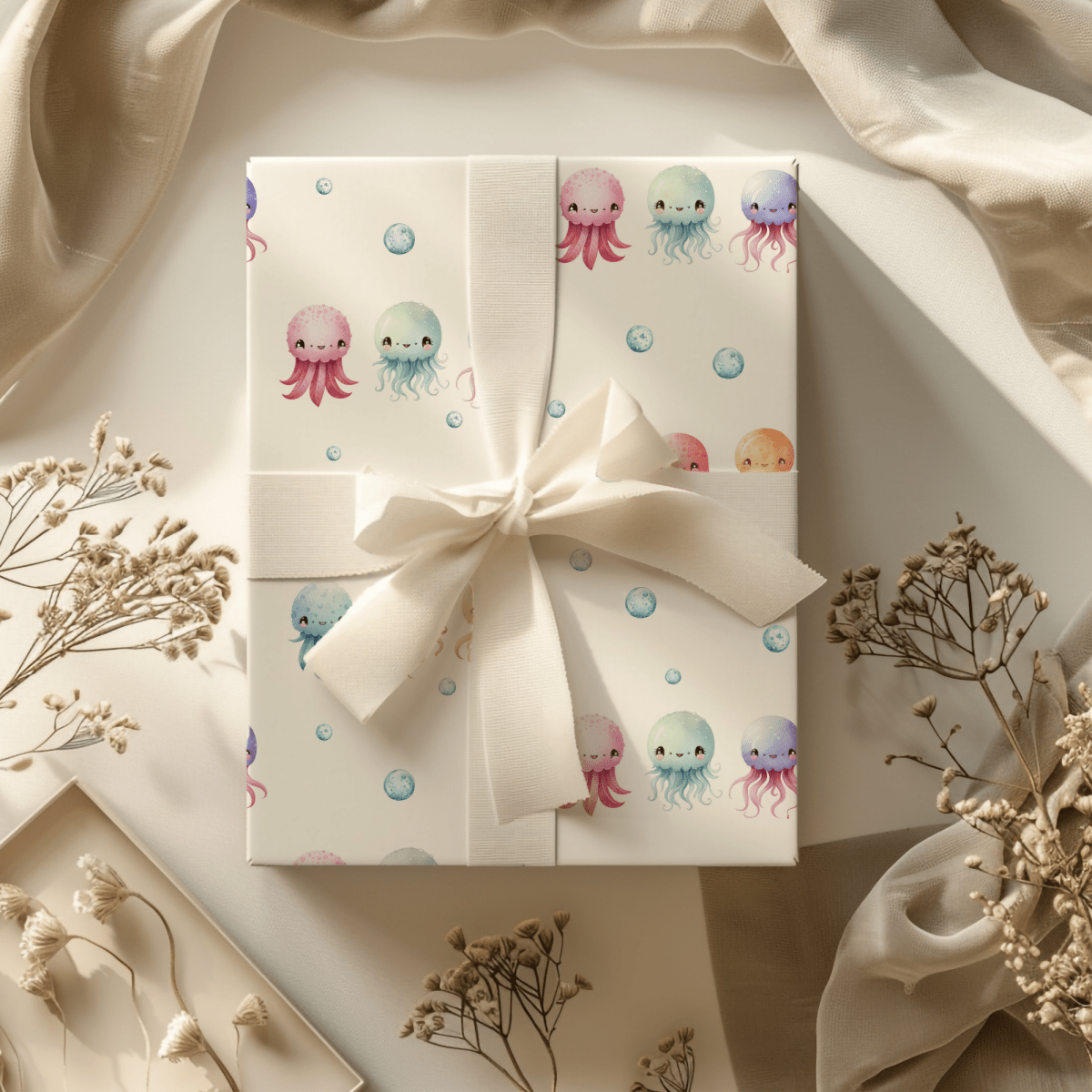 Sea Snuggle Squad – Pastel Ocean Wrapping Paper