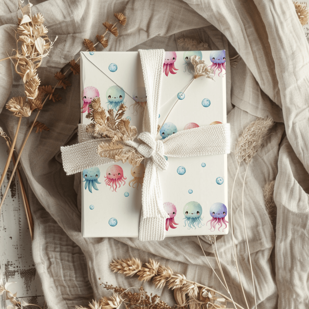 Sea Snuggle Squad – Pastel Ocean Wrapping Paper