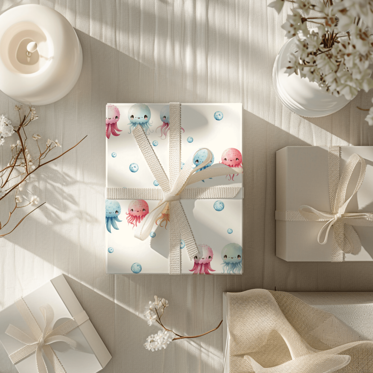 Sea Snuggle Squad – Pastel Ocean Wrapping Paper