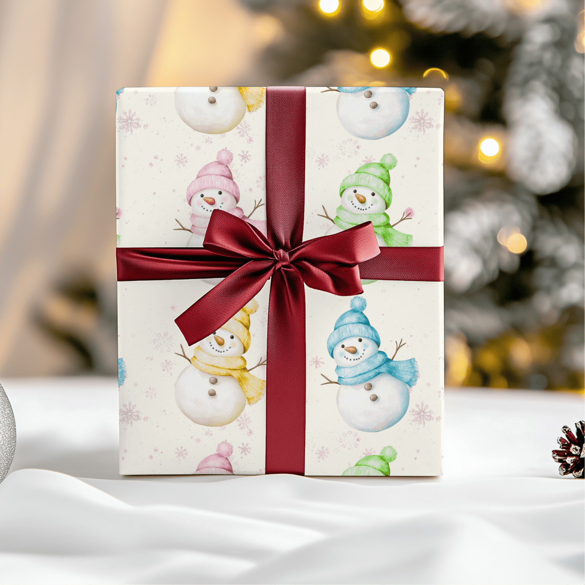 Frosty Friends in Color – Snowman Wrapping Paper