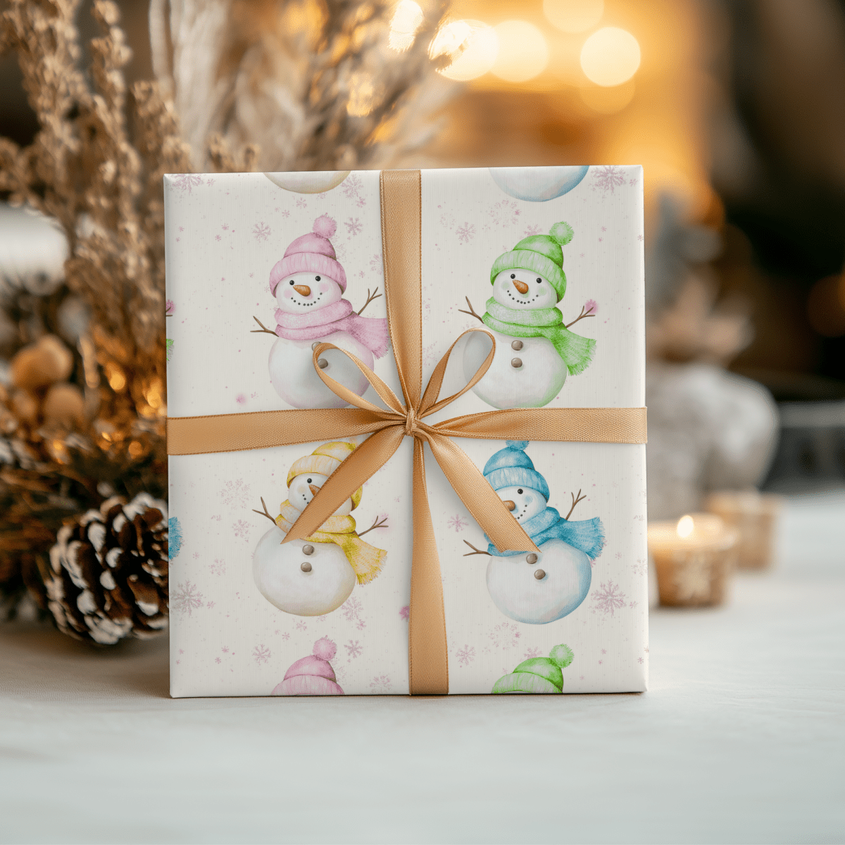 Frosty Friends in Color – Snowman Wrapping Paper