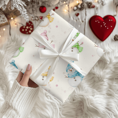 Frosty Friends in Color – Snowman Wrapping Paper