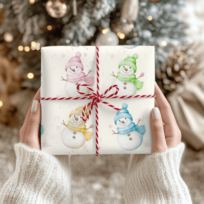 Frosty Friends in Color – Snowman Wrapping Paper