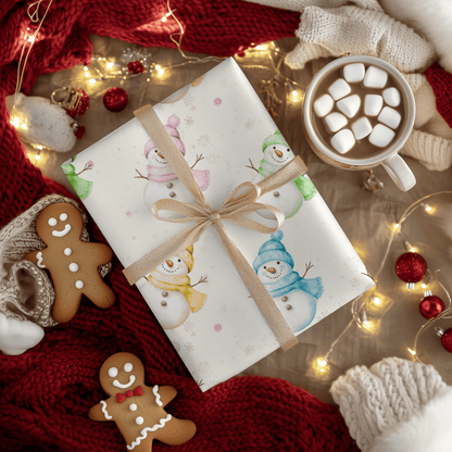 Frosty Friends in Color – Snowman Wrapping Paper