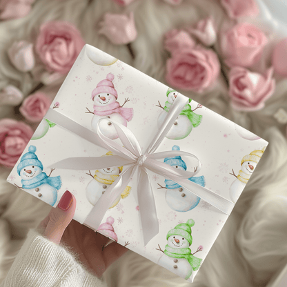 Frosty Friends in Color – Snowman Wrapping Paper
