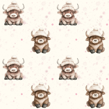 Highland Holiday Cuddles – Cozy Cow Wrapping Paper