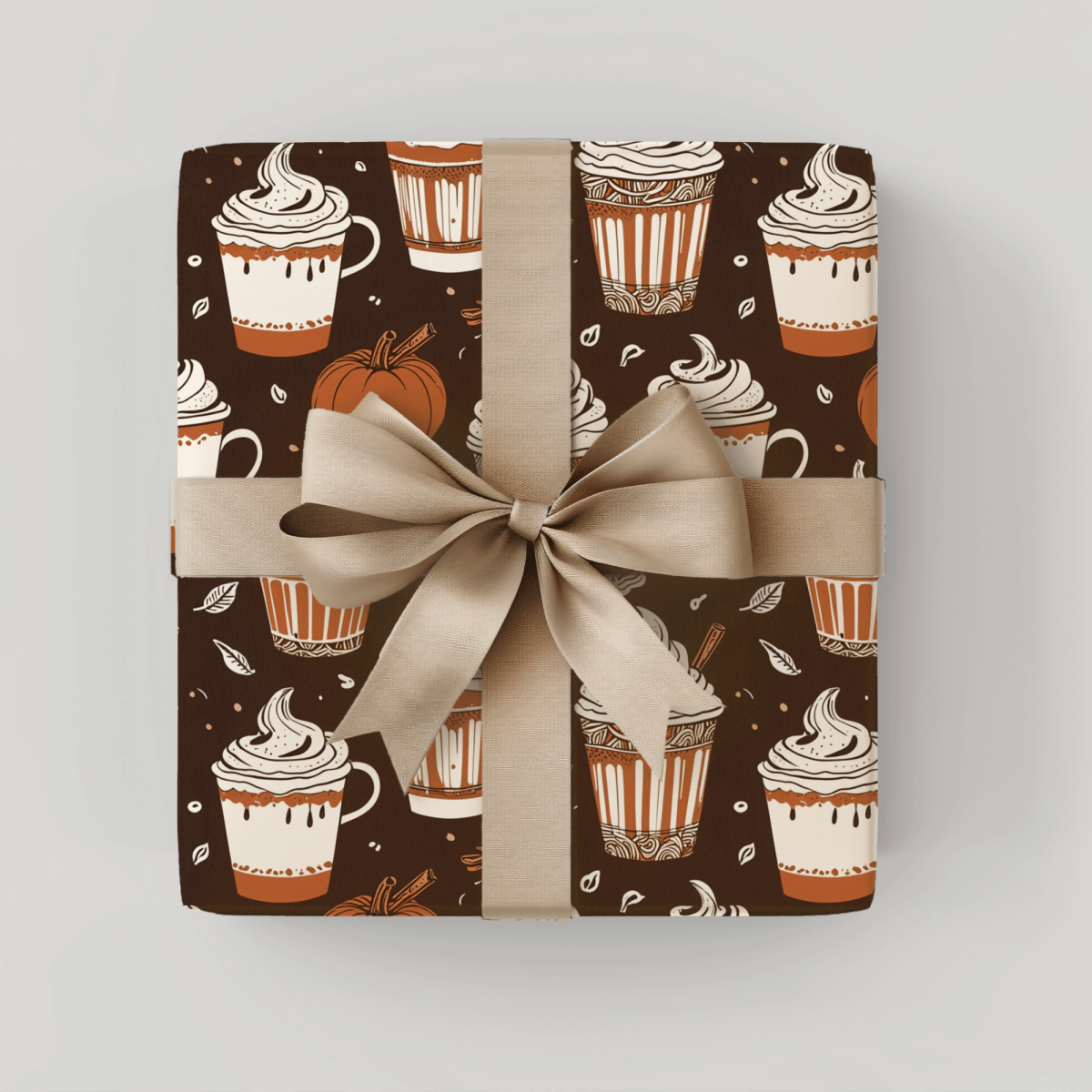 Spiced & Wrapped – Pumpkin Latte Wrapping Paper