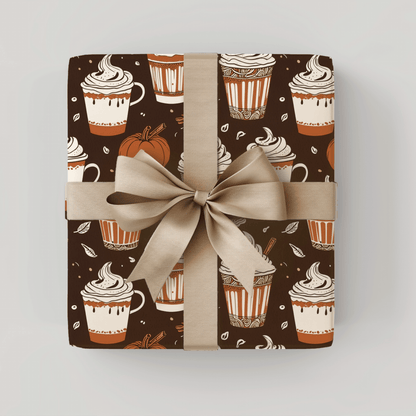 Spiced & Wrapped – Pumpkin Latte Wrapping Paper