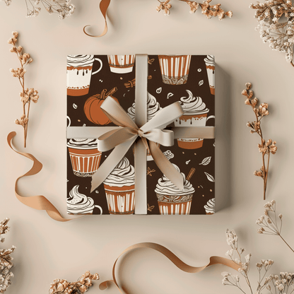 Spiced & Wrapped – Pumpkin Latte Wrapping Paper
