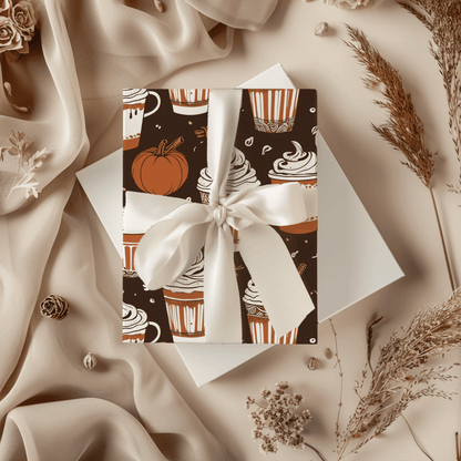 Spiced & Wrapped – Pumpkin Latte Wrapping Paper