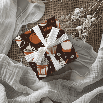 Spiced & Wrapped – Pumpkin Latte Wrapping Paper