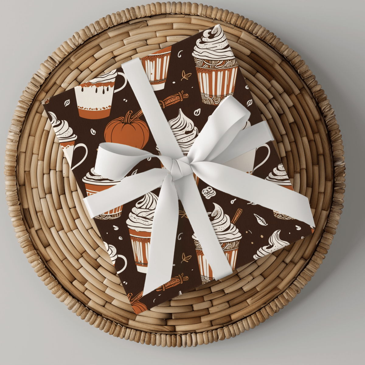 Spiced & Wrapped – Pumpkin Latte Wrapping Paper