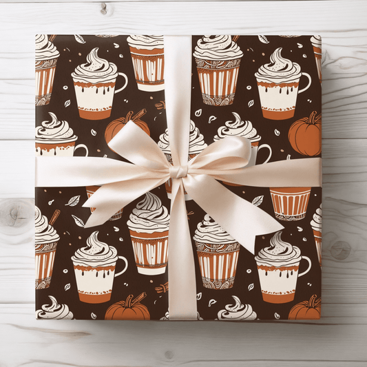 Spiced & Wrapped – Pumpkin Latte Wrapping Paper