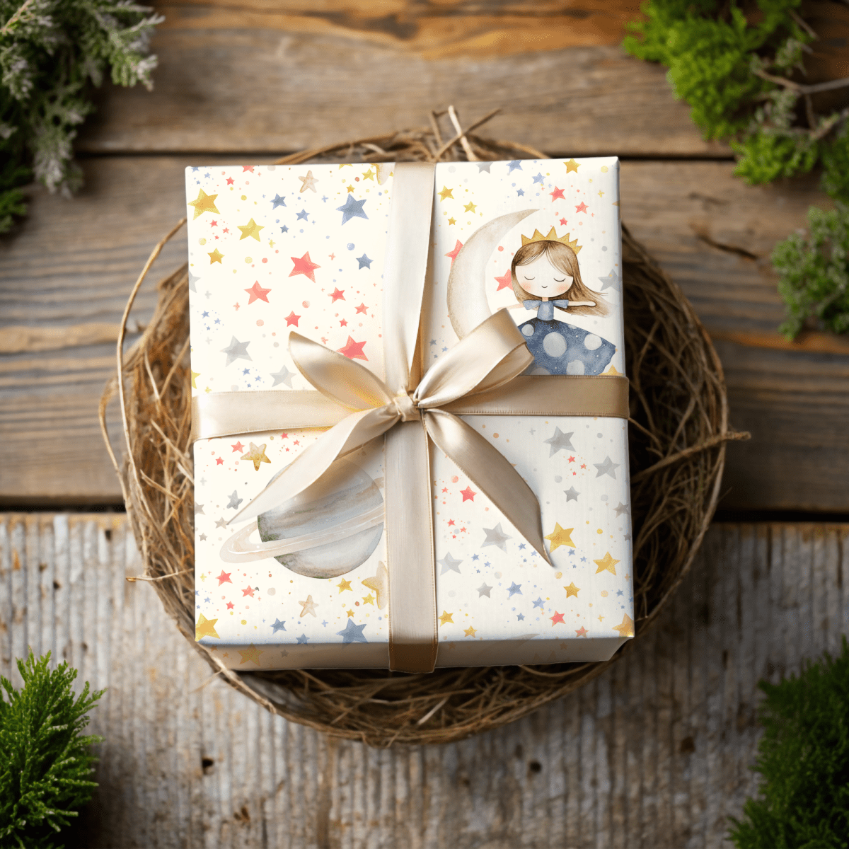Moonlit Daydreams – Starry Princess Wrapping Paper