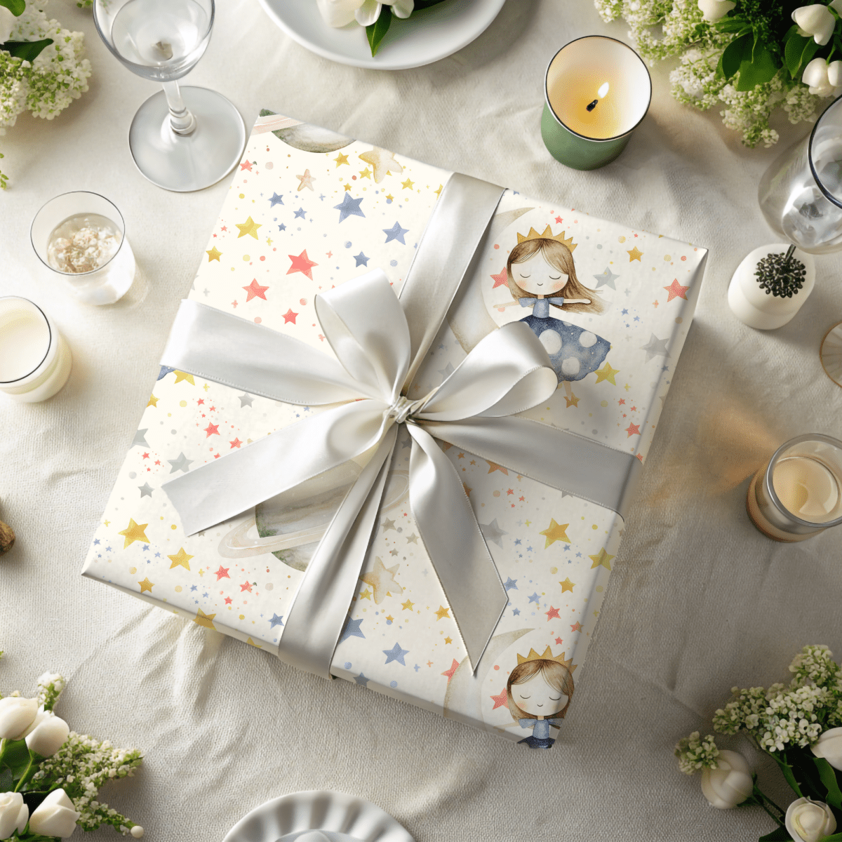 Moonlit Daydreams – Starry Princess Wrapping Paper