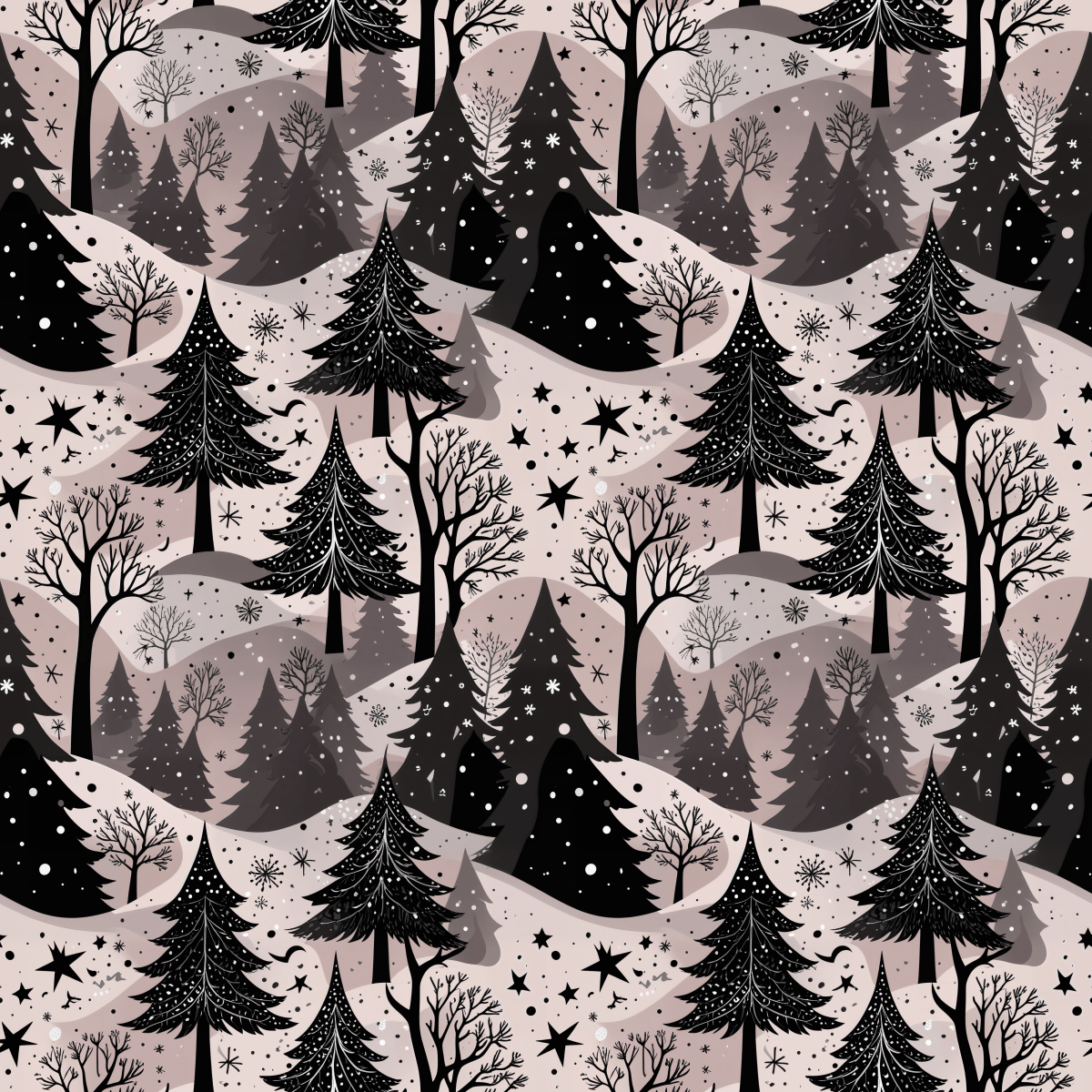 Blush Frost Forest – Pink Winter Wonderland Wrapping Paper