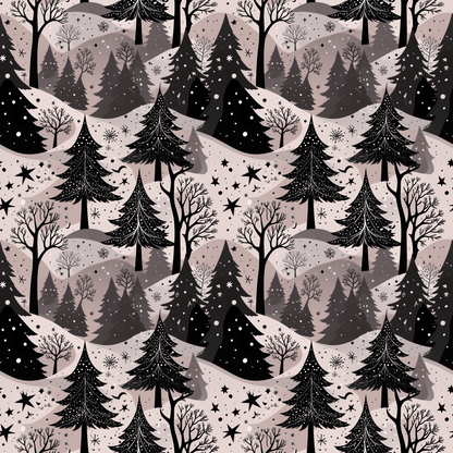 Blush Frost Forest – Pink Winter Wonderland Wrapping Paper