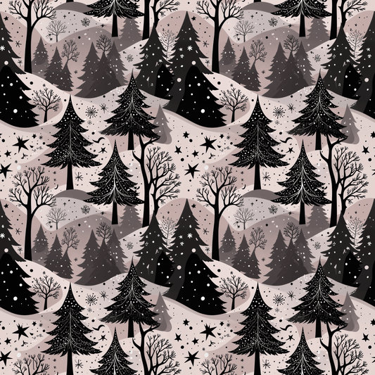 Blush Frost Forest – Pink Winter Wonderland Wrapping Paper