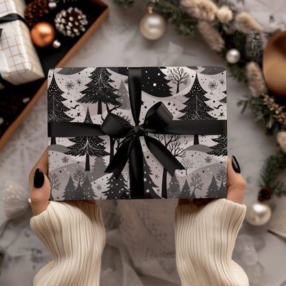 Blush Frost Forest – Pink Winter Wonderland Wrapping Paper
