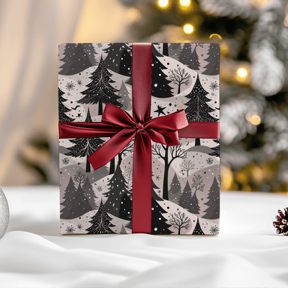 Blush Frost Forest – Pink Winter Wonderland Wrapping Paper