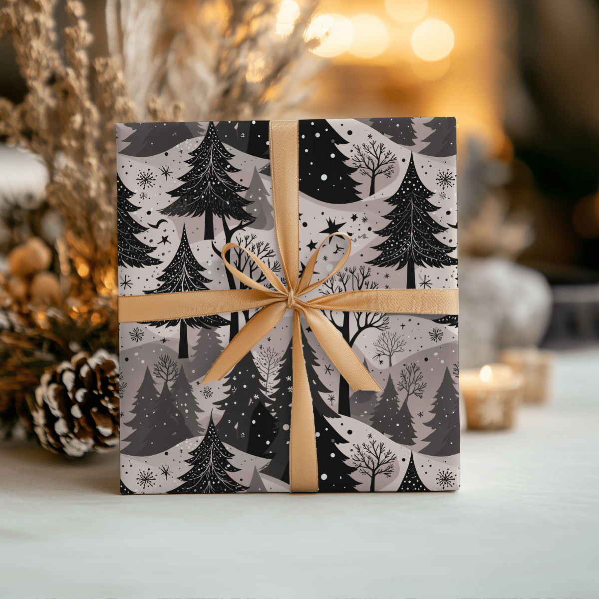 Blush Frost Forest – Pink Winter Wonderland Wrapping Paper