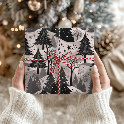 Blush Frost Forest – Pink Winter Wonderland Wrapping Paper
