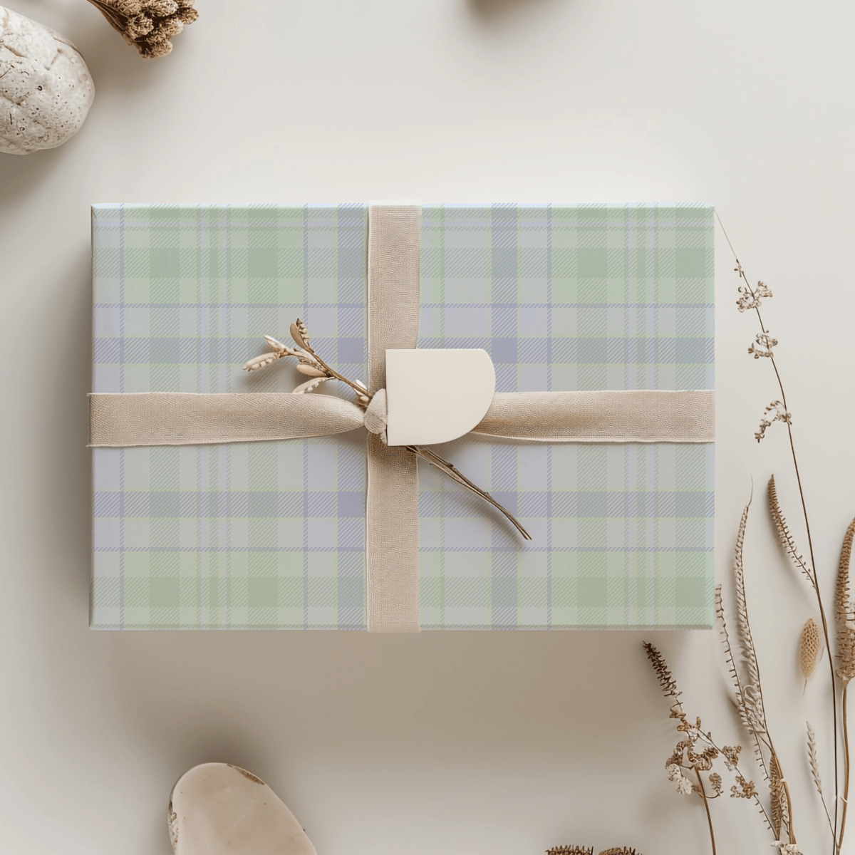 Blue Pastels – Cozy Plaid Wrapping Paper