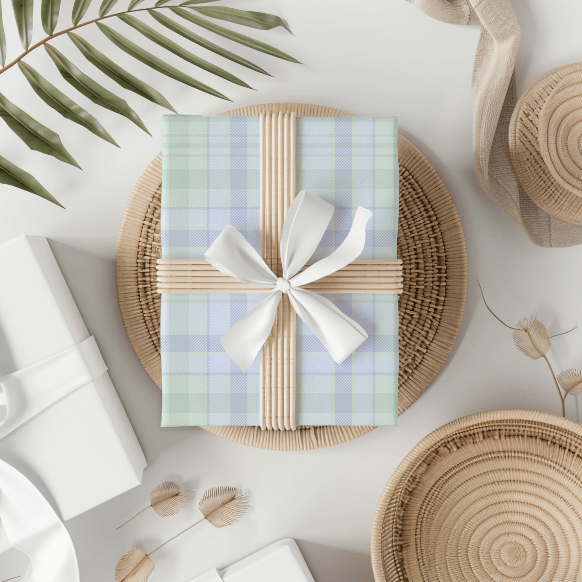Blue Pastels – Cozy Plaid Wrapping Paper