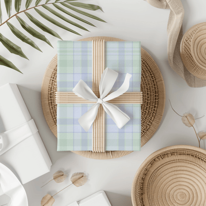 Blue Pastels – Cozy Plaid Wrapping Paper