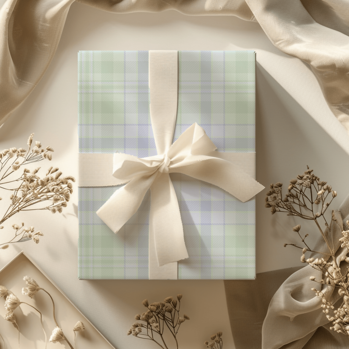 Blue Pastels – Cozy Plaid Wrapping Paper