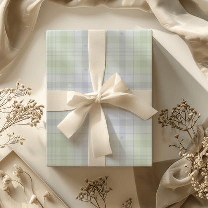 Blue Pastels – Cozy Plaid Wrapping Paper