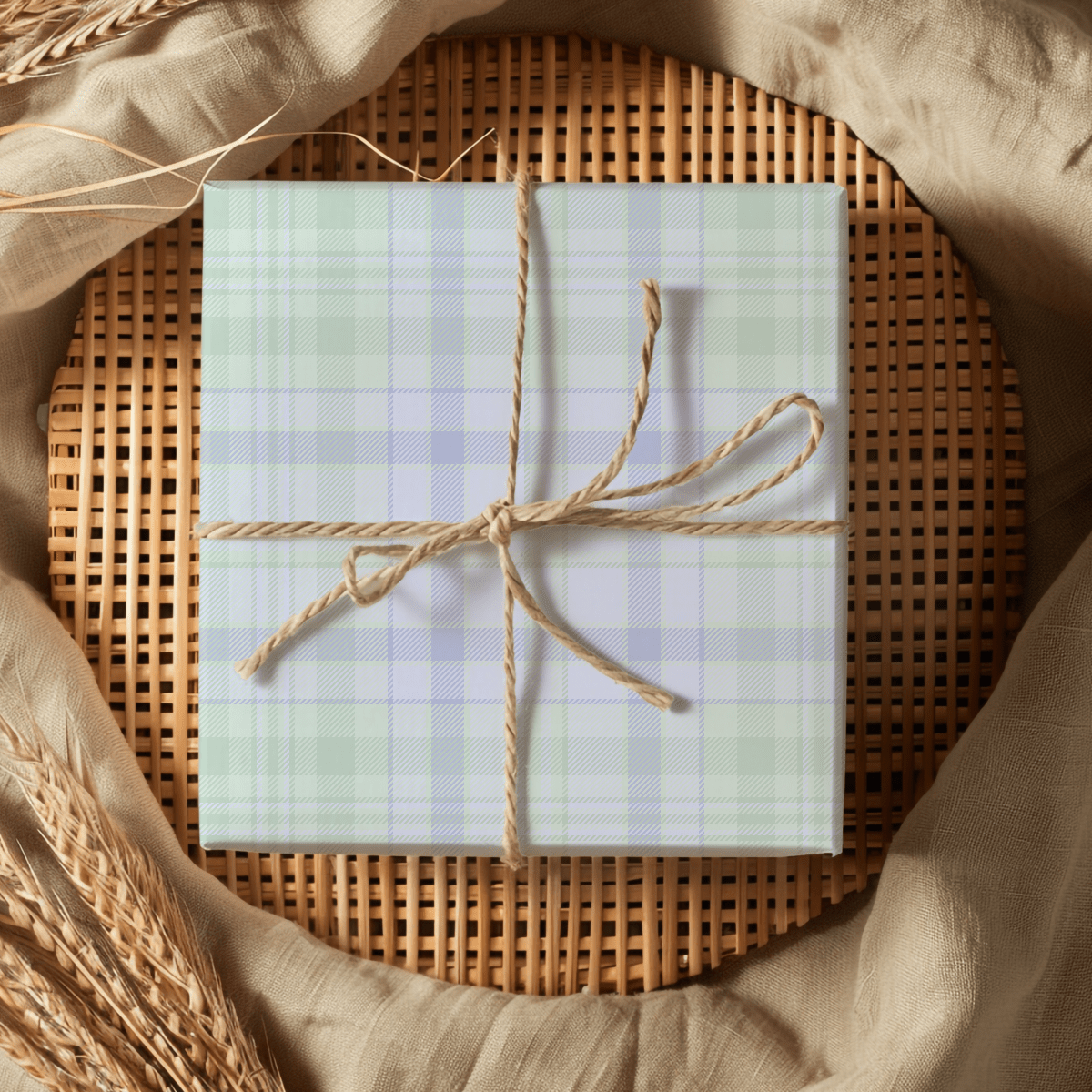 Blue Pastels – Cozy Plaid Wrapping Paper